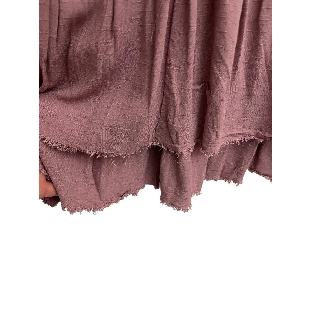 CATO XL Mauve Pink Tiered Boho Peasant Blouse Babydoll High Low Hem Top - Picture 5 of 14